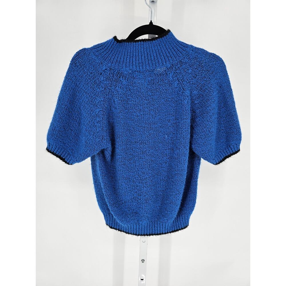 Vintage DHI Womens Sz S Short Sleeve Knit Collared Sweater Blue - Picture 4 of 4